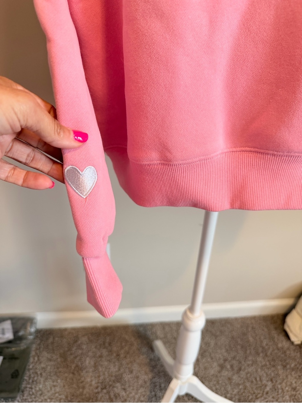 Parke Blush + Lavender Valentines Varsity Mockneck Sweater limited edition S/m - Picture 11 of 13